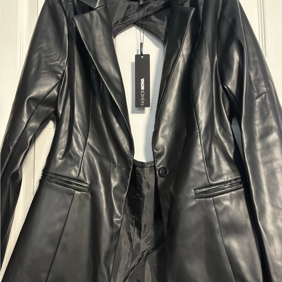 Sale! Fashion Nova Sleek Black Leather Blazer SOLD OUT!!! - Picture 6 of 10